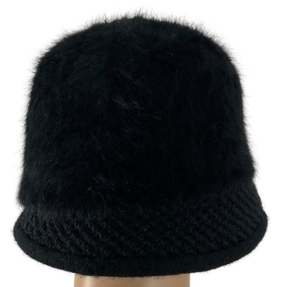 Silverstone Black Angora Blend Bucket Hat Flower Accent One Size Fits most - Picture 6 of 10